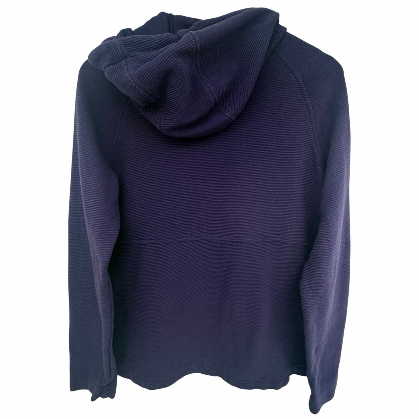 Adidas Women's Ribbed Cotton Half-Zip Hoodie Medium Navy Blue