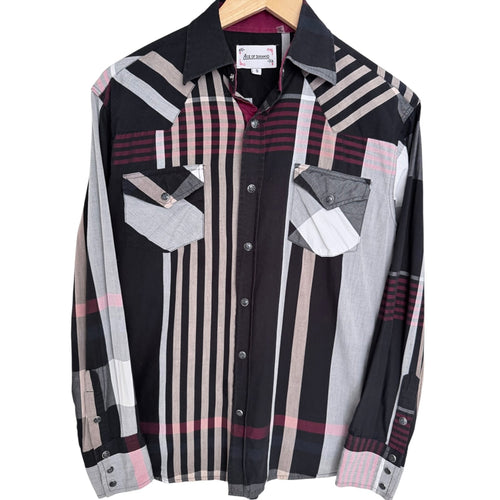 Ace of Diamond Men's Black Button-Up — front view