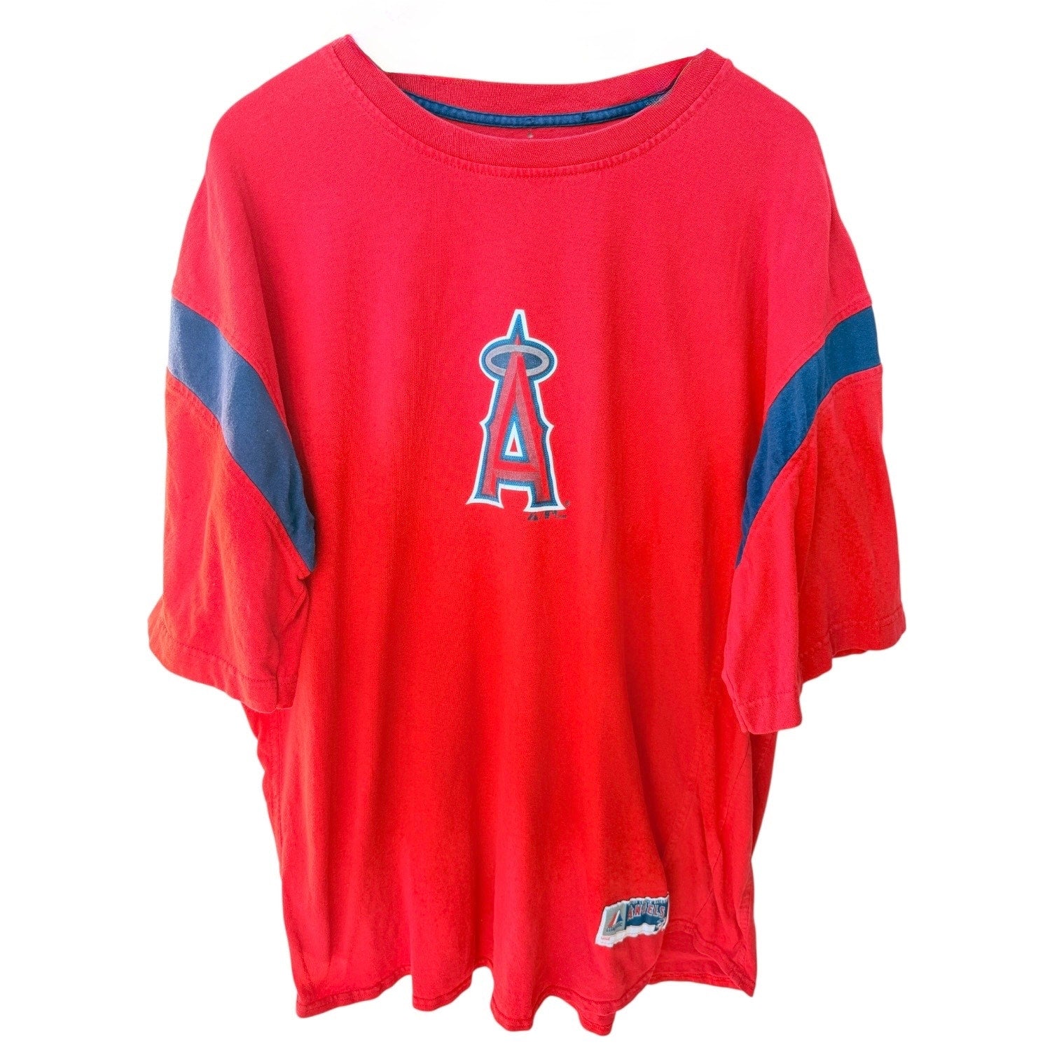 Los Angeles Angels T Shirt Mens 2XL Red MLB Majestic Baseball Team Logo Tee
