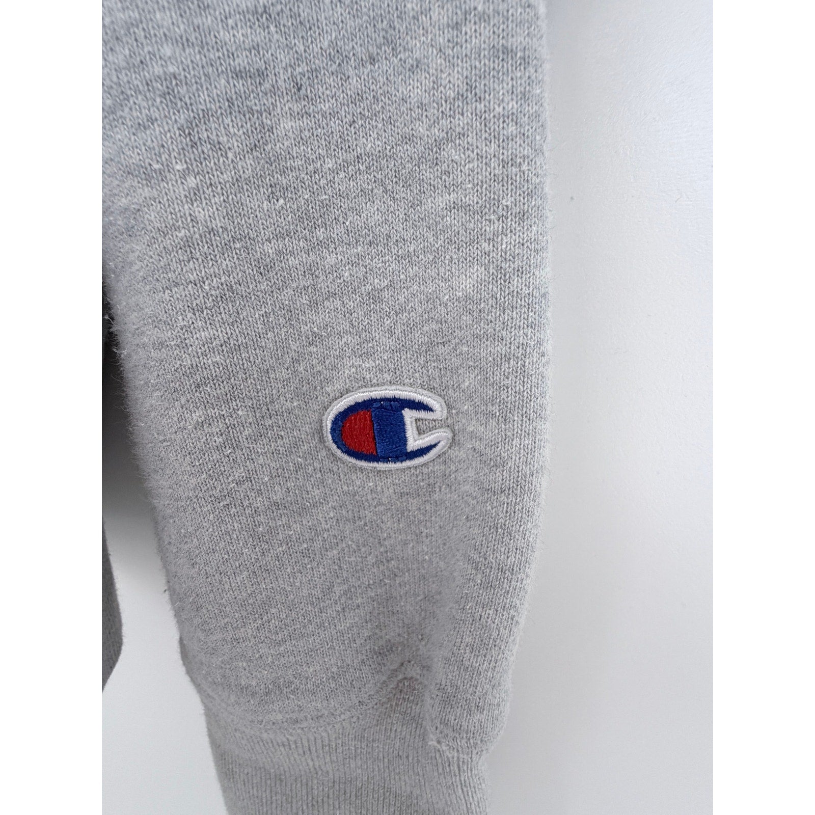 Champion Reverse Weave Crewneck Sweatshirt Mens Medium Gray Plaid Logo