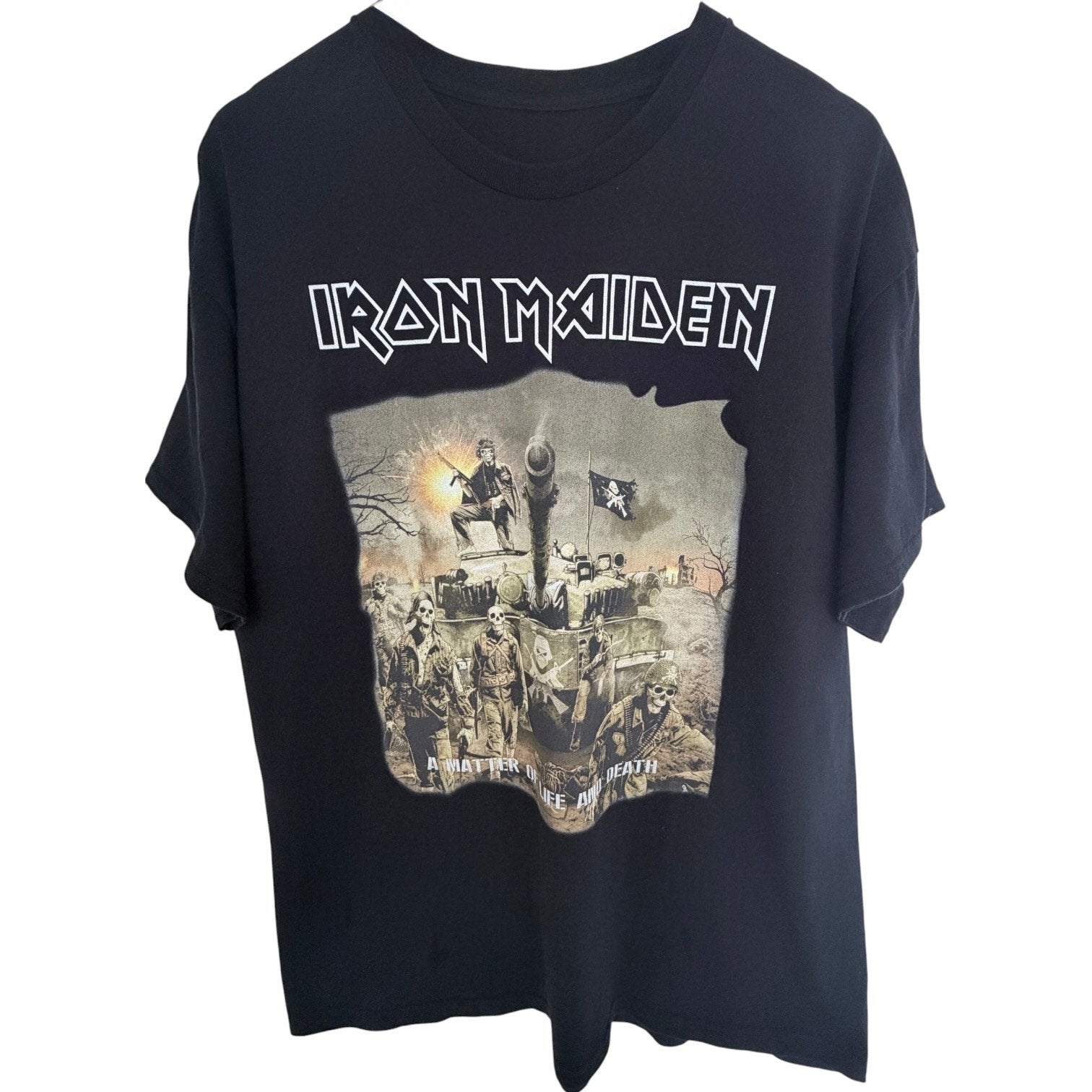 Iron Maiden A Matter Of Life And Death T Shirt Mens XL Black Band Tee Tagless