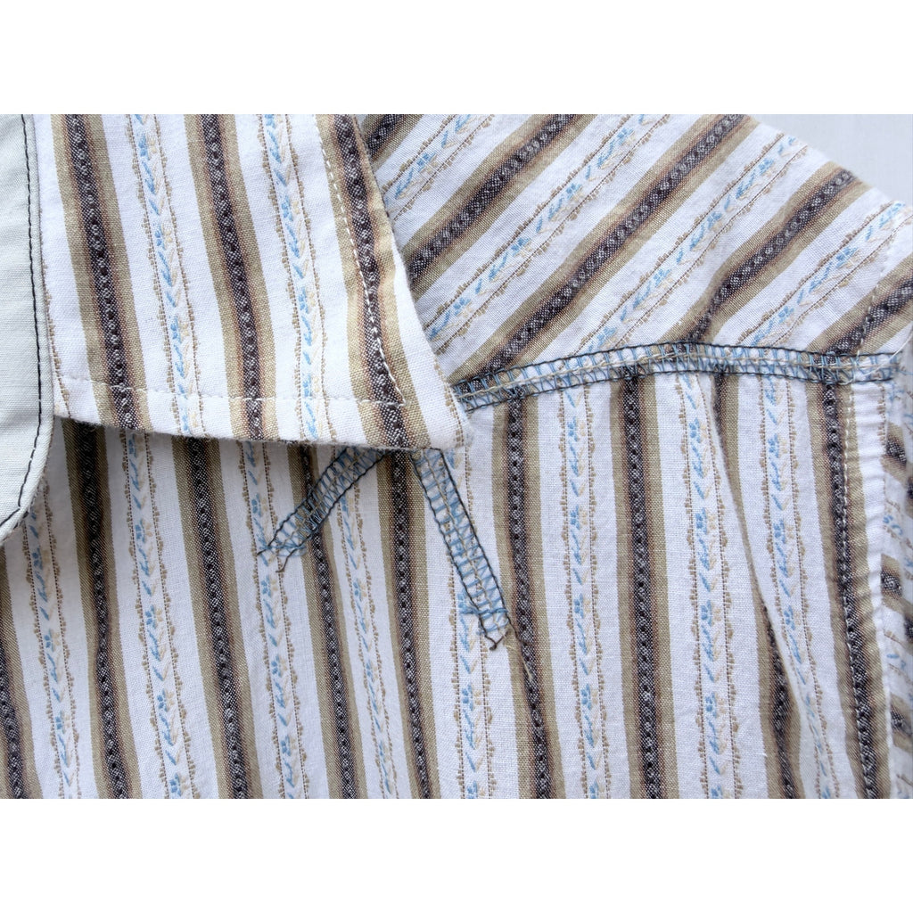 Billabong Button Up Shirt Mens Medium Striped Short Sleeve Surf Casual