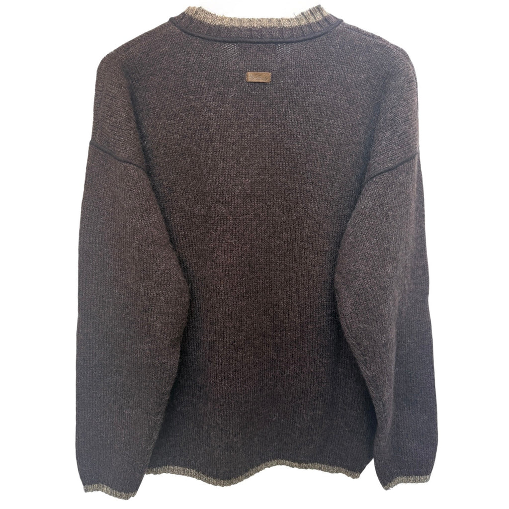 Woolrich Crewneck Sweater Mens Medium Brown Wool Blend Outdoor Heavy Knit