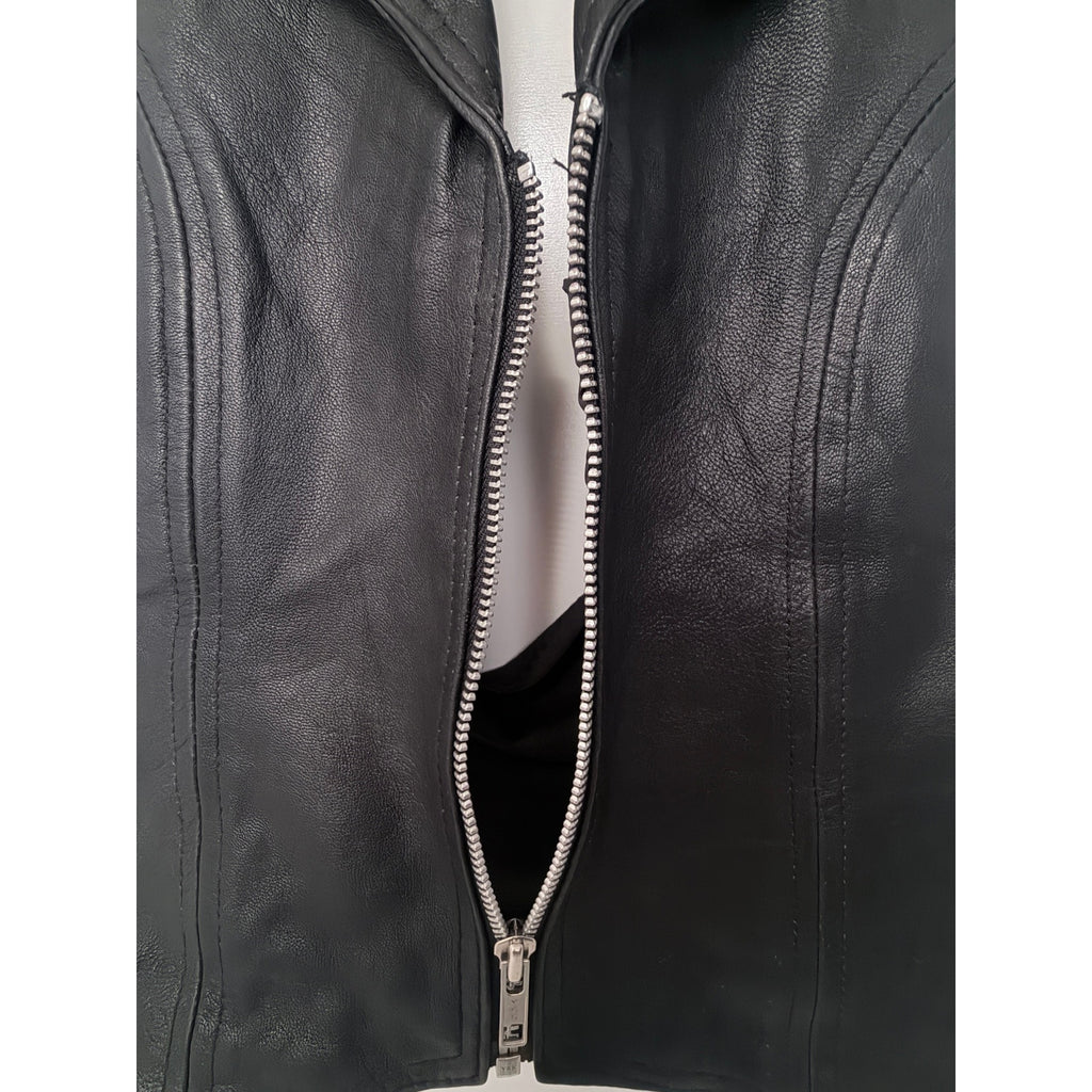Hot Leathers Leather Vest Womens Large Black Biker
