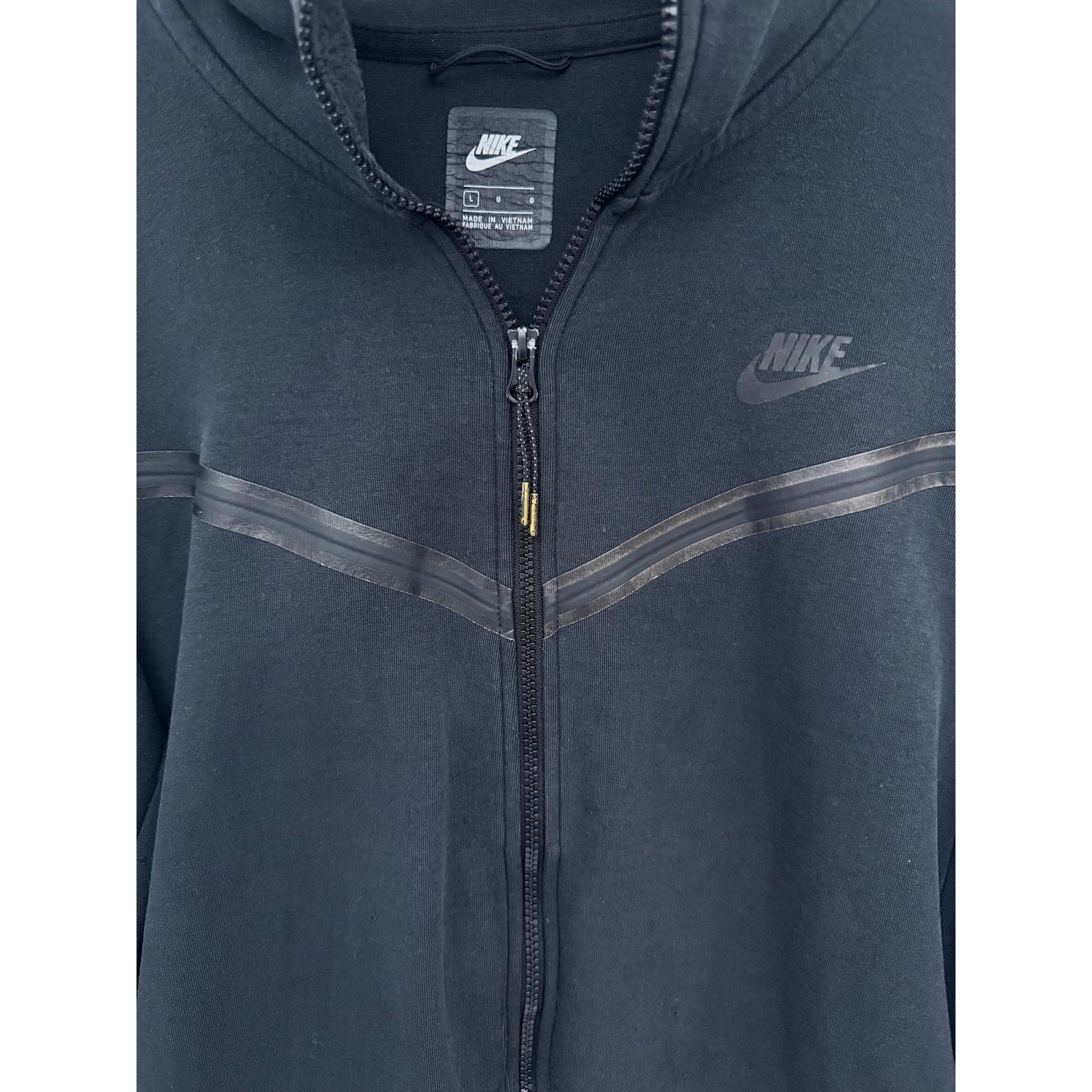 Nike Tech Fleece Hoodie Mens Large Black Full Zip Sweatshirt Jacket