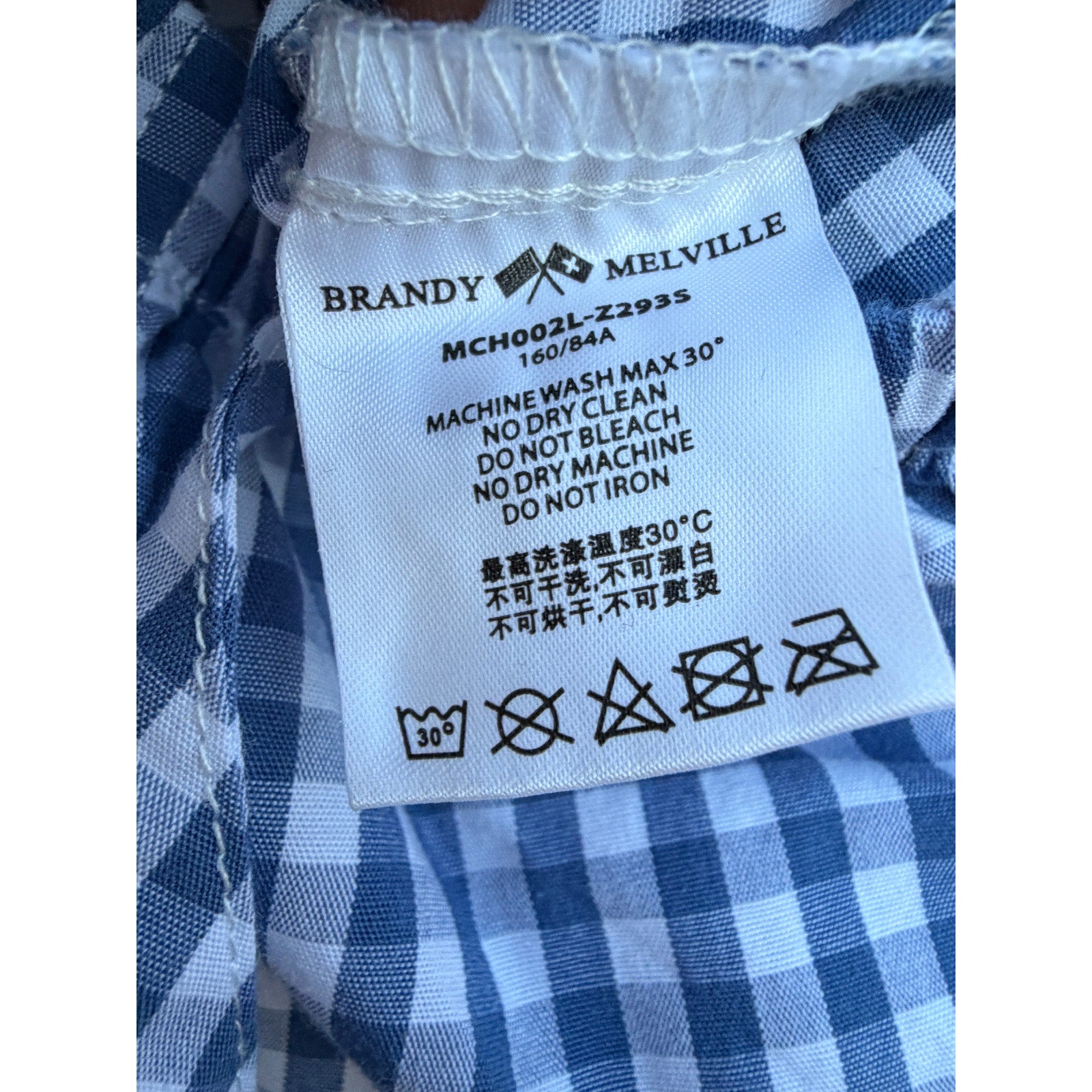 Brandy Melville Blue Gingham Pajama Pants Womens One Size Lounge Pants