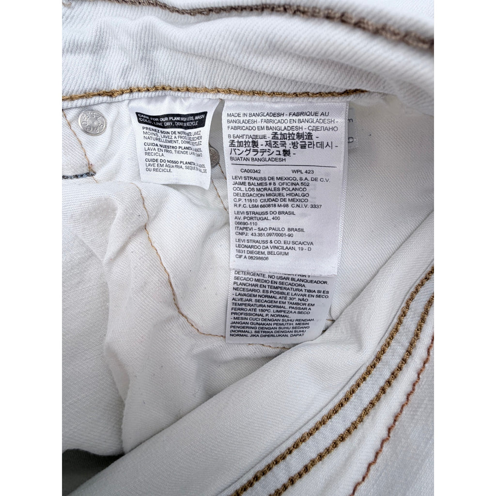 Levis 502 Jeans Mens 36x30 White Denim Straight Leg Pants
