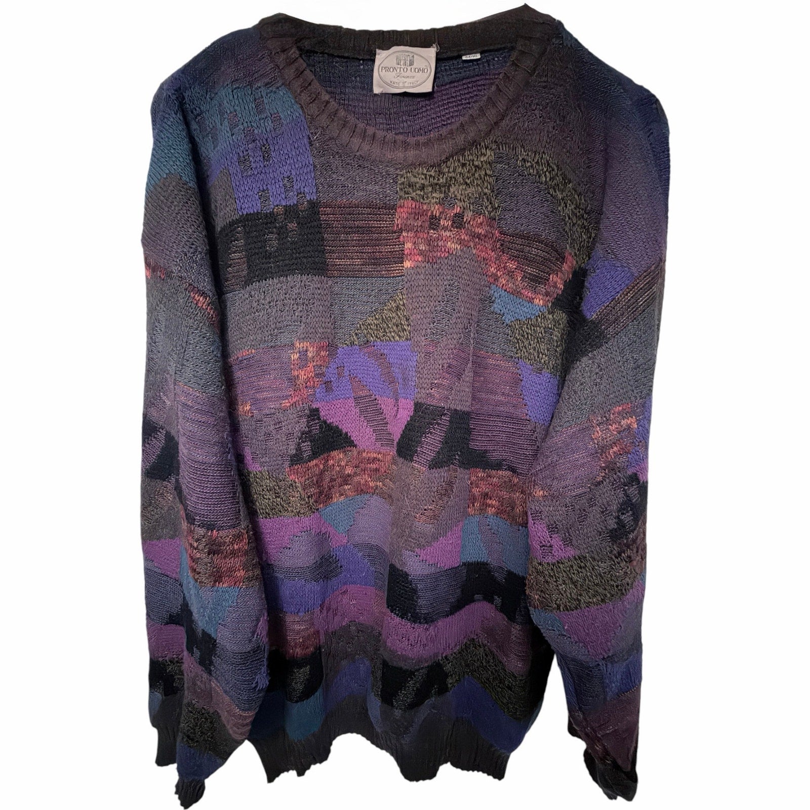 Pronto Uomo Firenze Abstract Knit Sweater