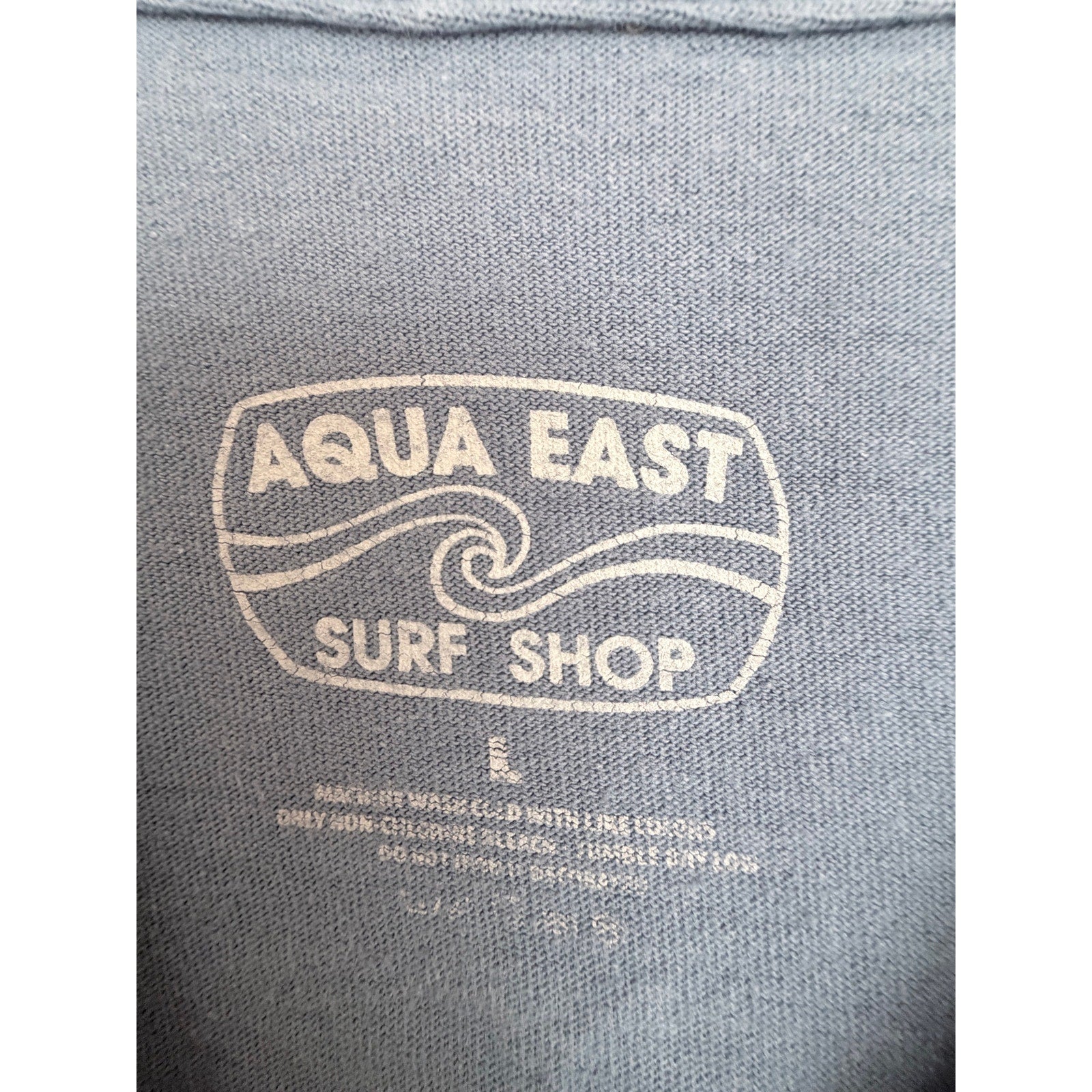 Aqua East Surf Shop Mens Large Blue Graphic T Shirt Skull Florida Beach Cotton