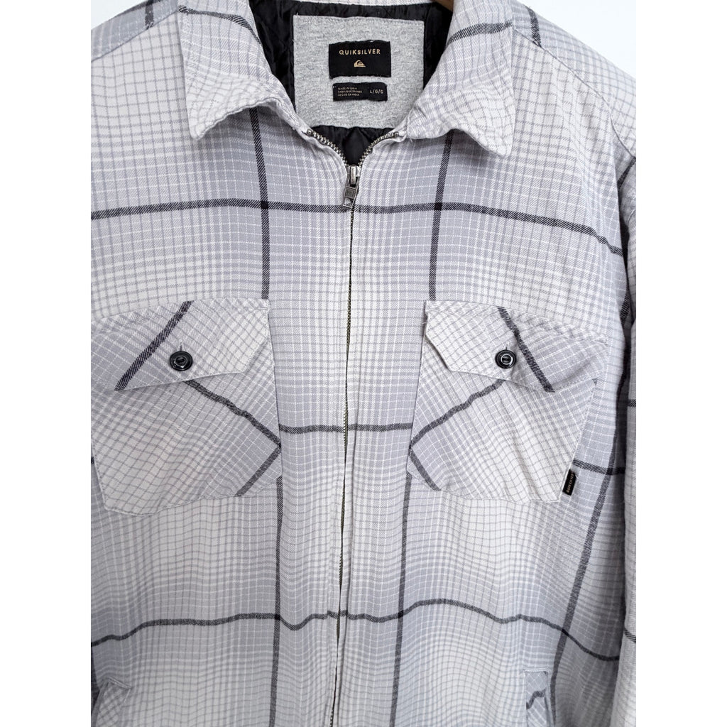 Quiksilver Plaid Quilted Jacket Mens Large