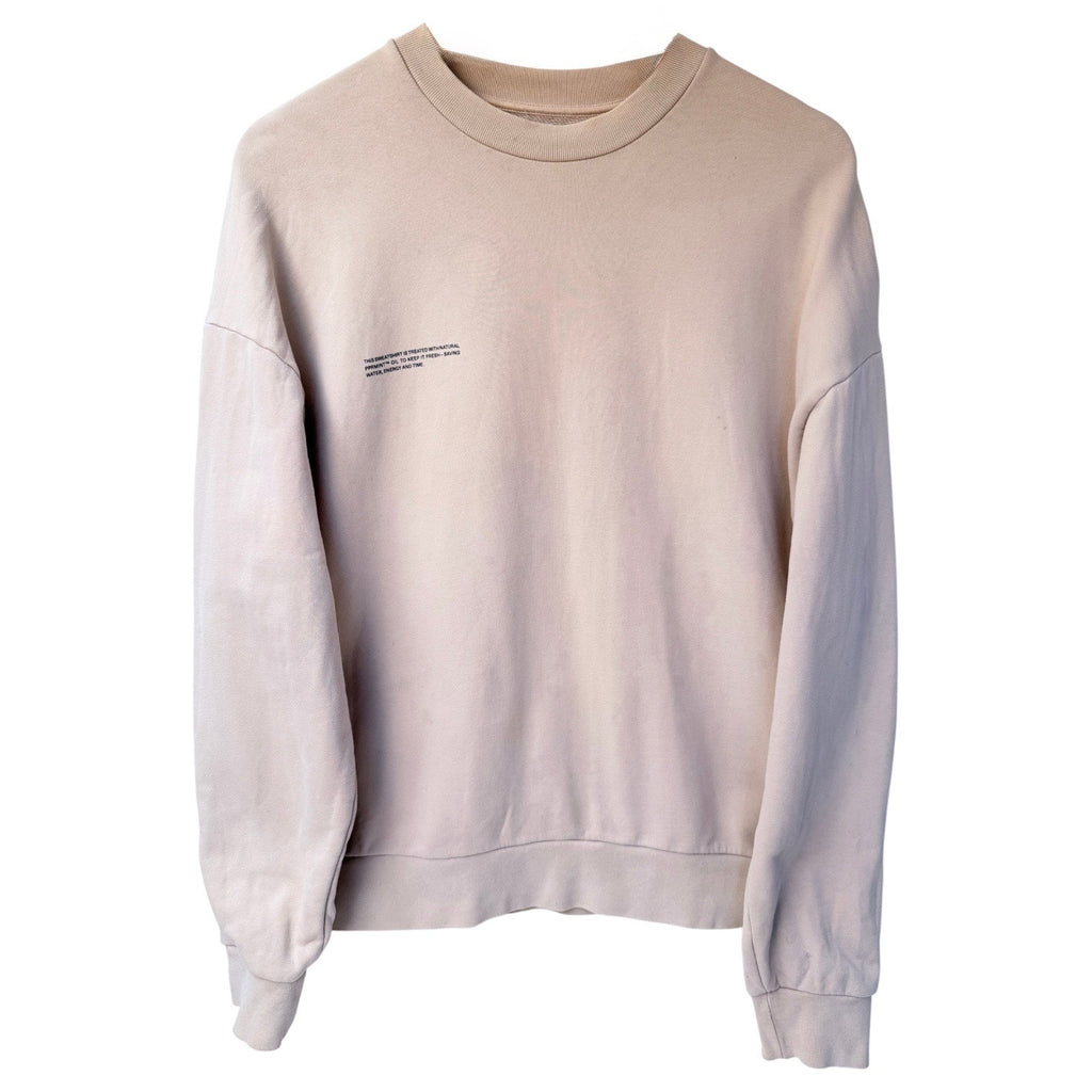 Pangaia Crewneck Sweatshirt Mens Medium Beige Minimalist Premium Heavyweight