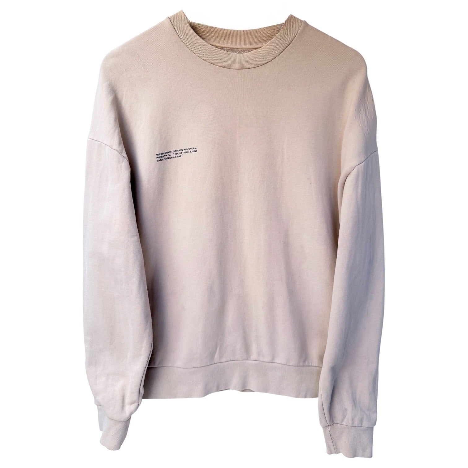 Pangaia Crewneck Sweatshirt Mens Medium Beige Minimalist Premium Heavyweight