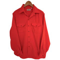 LL Bean Allagash Flannel Shirt Mens Large Orange Chamois Button Front Hunting