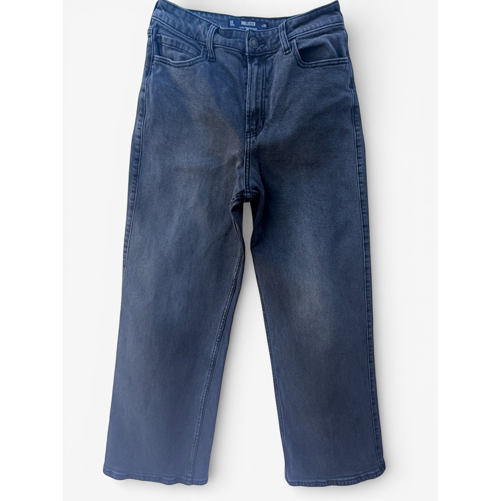Black Hollister Ultra High Rise Baggy Jeans W28S Blue