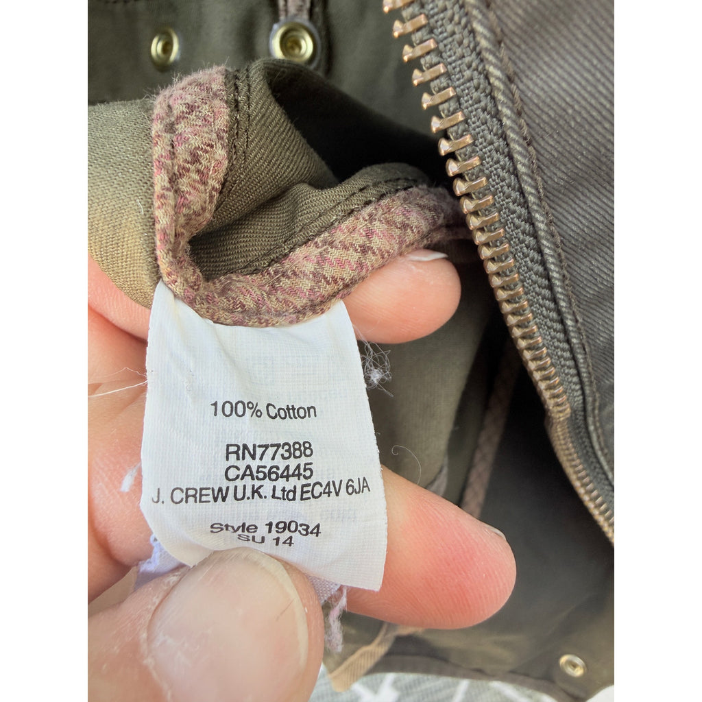 J Crew Womens Small Olive Green Utility Jacket Military Field Cotton