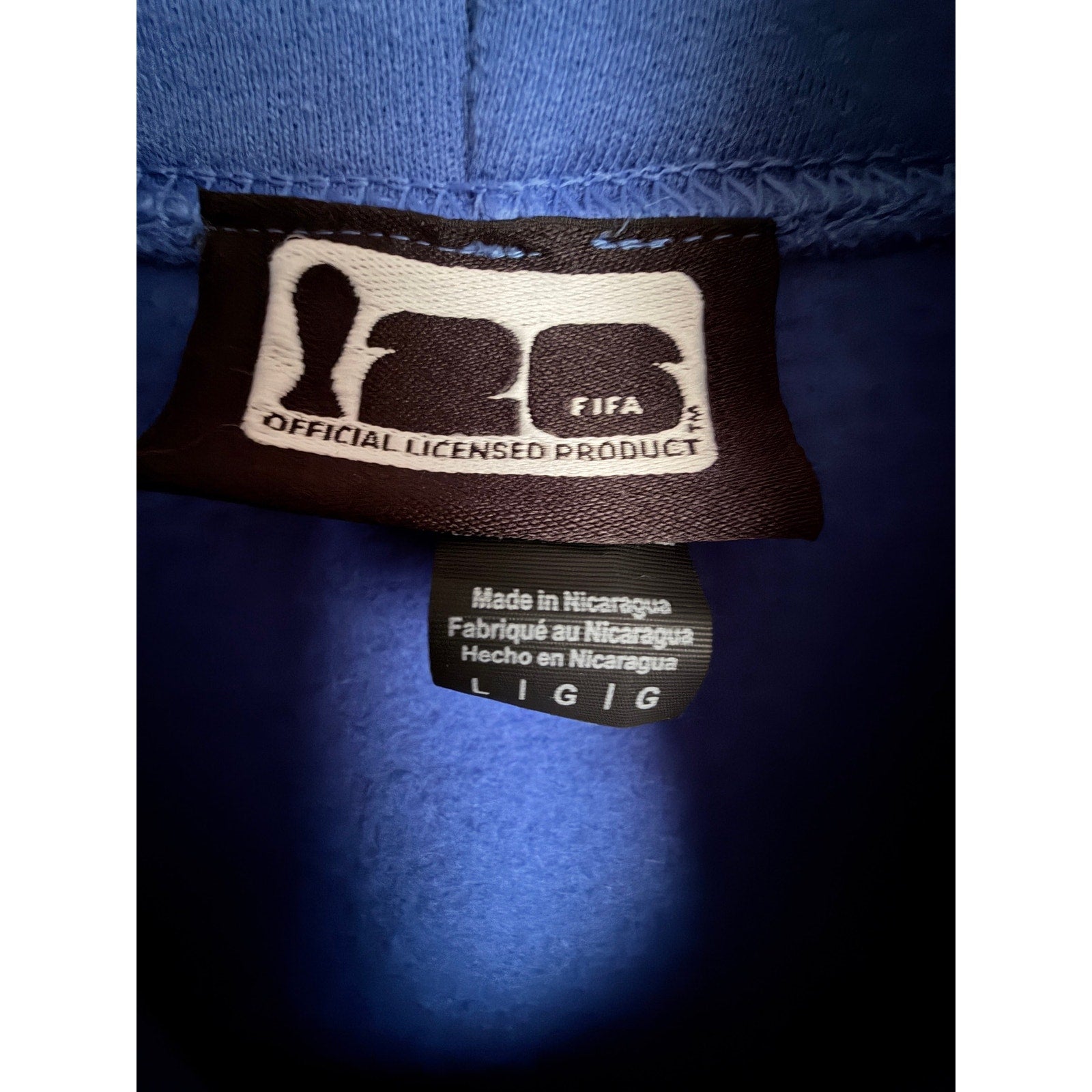 FIFA World Cup Mens Large Hoodie Blue Graphic Pullover