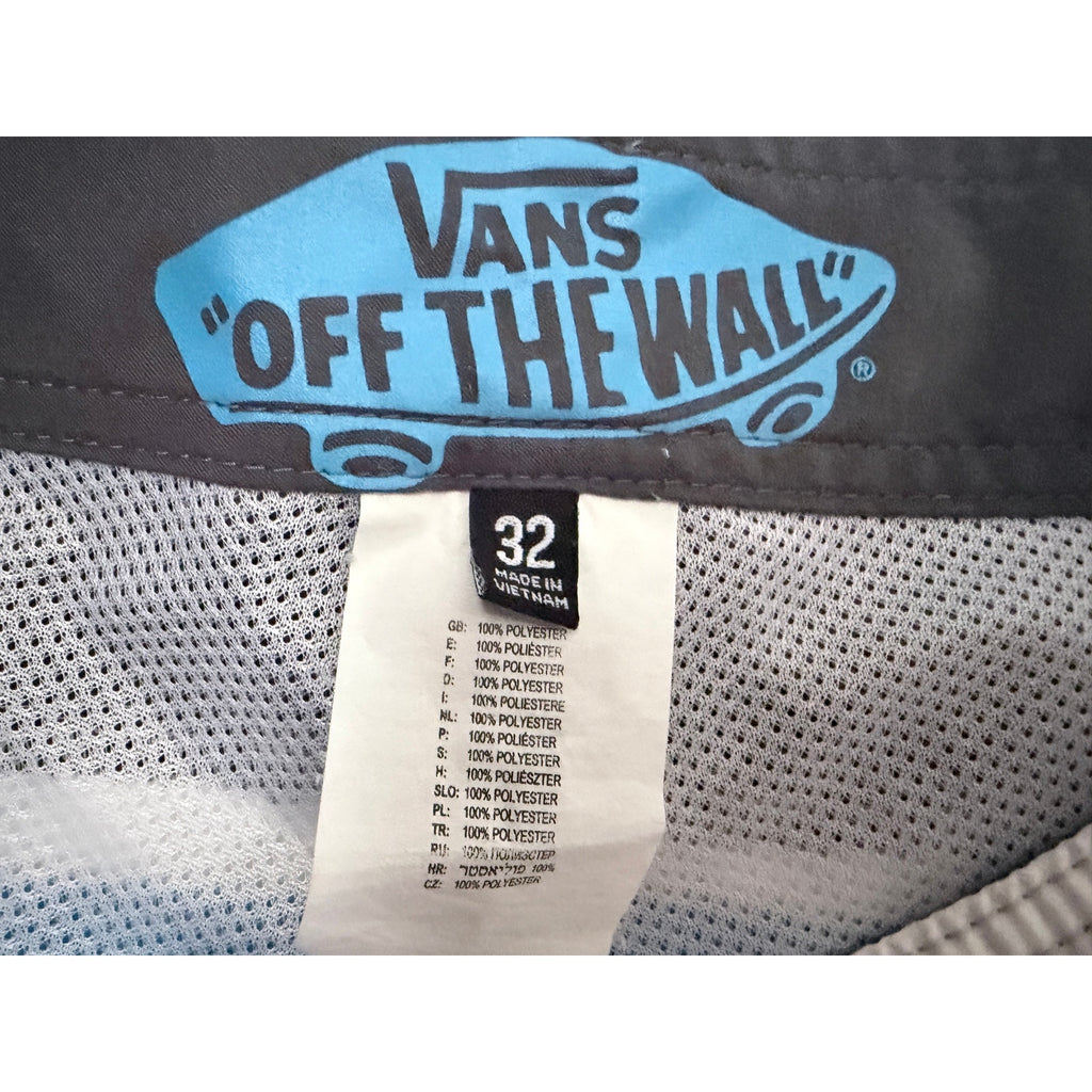 Vans Off The Wall Board Shorts Mens 32 White Blue Surf Swim