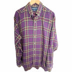 Ralph Lauren Blake Plaid Button Down Shirt Mens Large Purple 100% Cotton