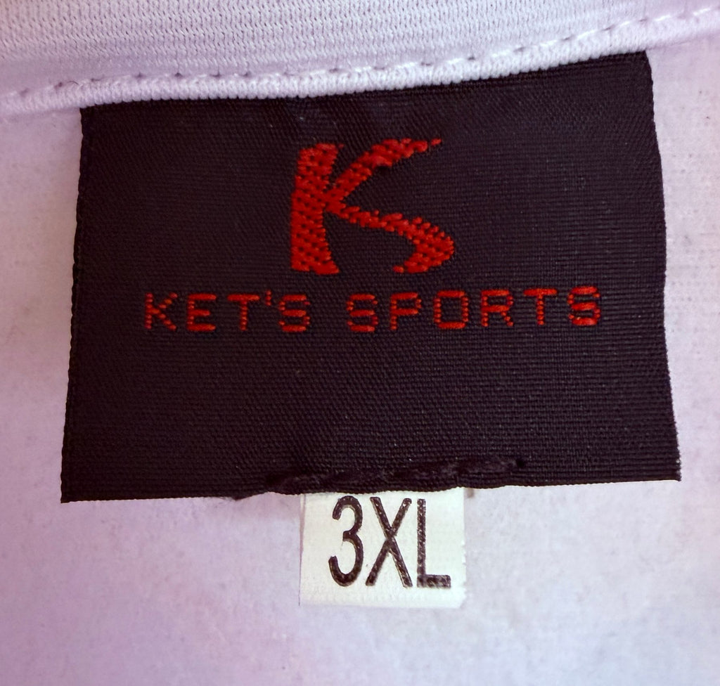 KET'S SPORTS Men's White Colorblock Full-Zip Jacket — brand label