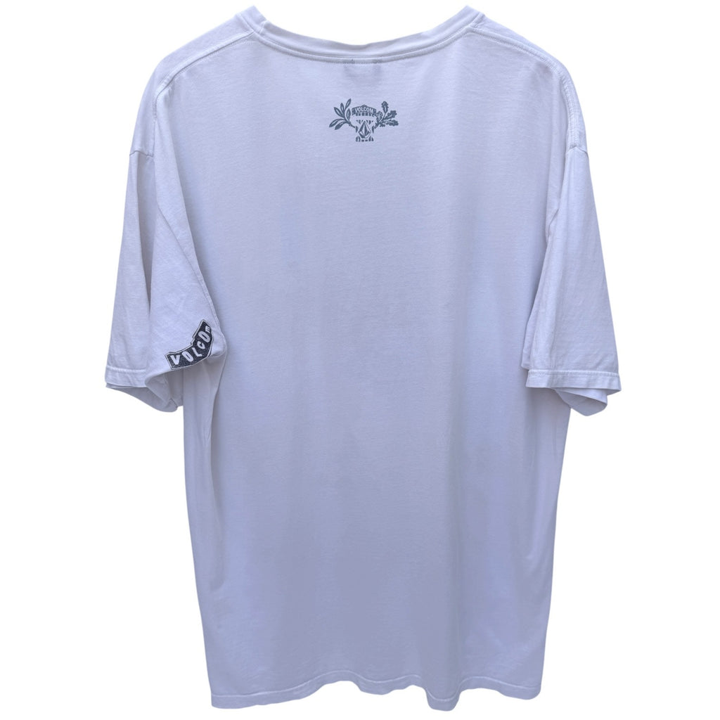 Volcom Graphic T Shirt Mens Medium White Skate Surf Logo Tee