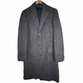 Harris Tweed Gray Herringbone Wool Overcoat