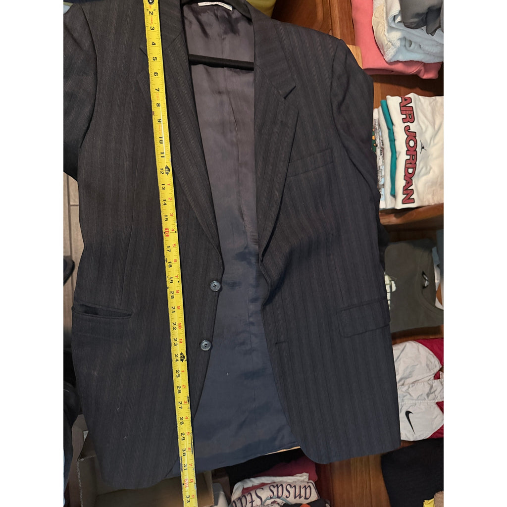 Yves Saint Laurent Mens Blazer Jacket Gray Pinstripe Made In France Vintage 40R