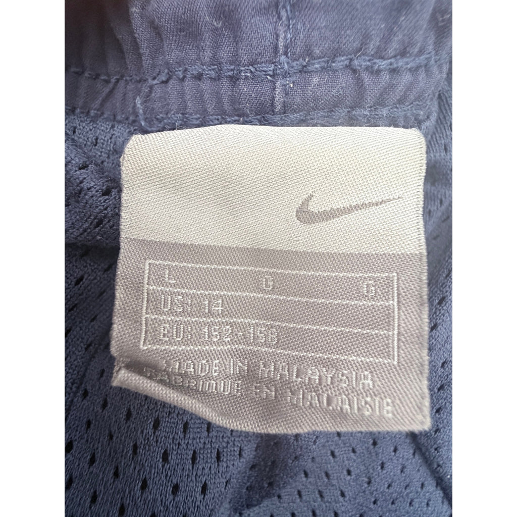 Nike Track Pants Mens Large Navy White Y2K Athletic Windbreaker Pants