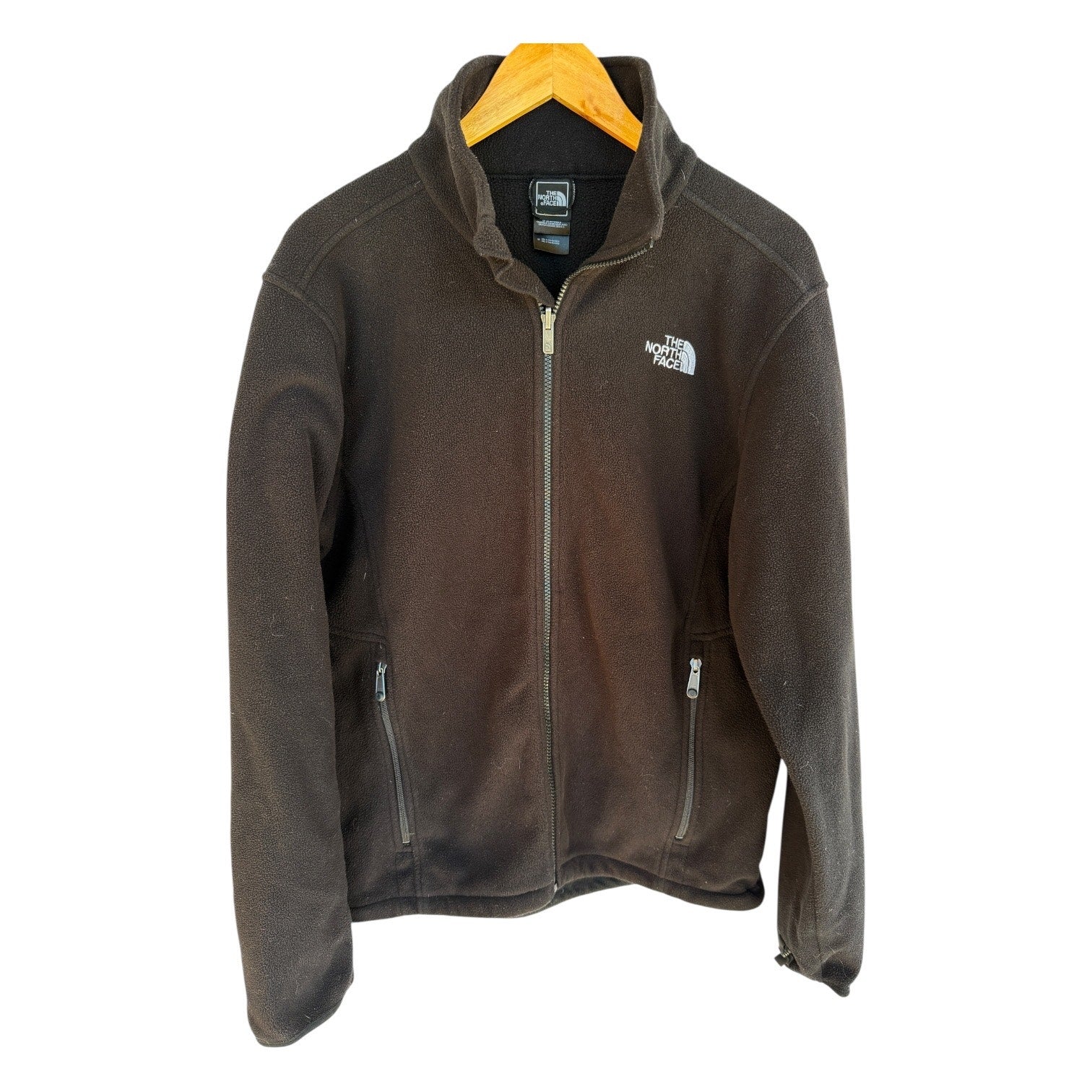 The North Face Fleece Jacket Mens M Black Full Zip Outdoor Hiking Lightweight