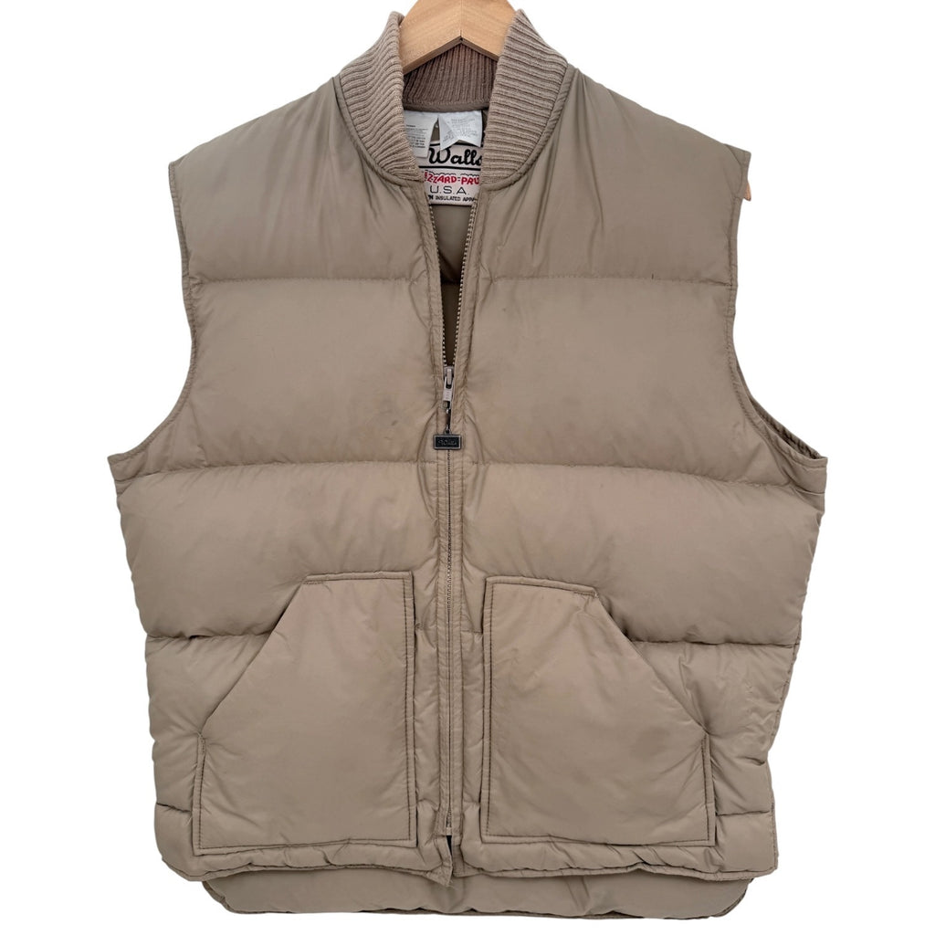 Walls Blizzard Pruf Down Puffer Vest Mens 44 Regular Beige USA Made Vintage