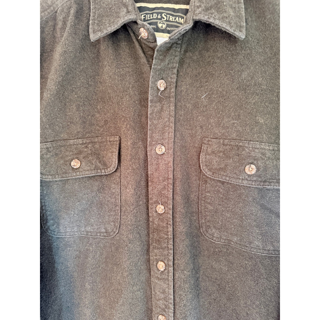 Field & Stream Flannel Button Up Shirt Mens Large Green Outdoor Hunting