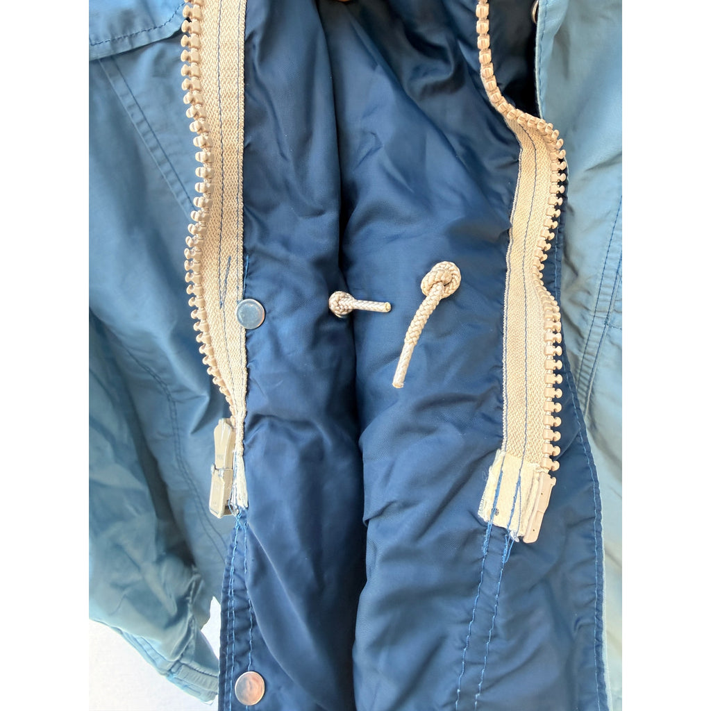 Woolrich Hooded Utility Jacket Blue Zip Front Outdoor Jacket Mens M