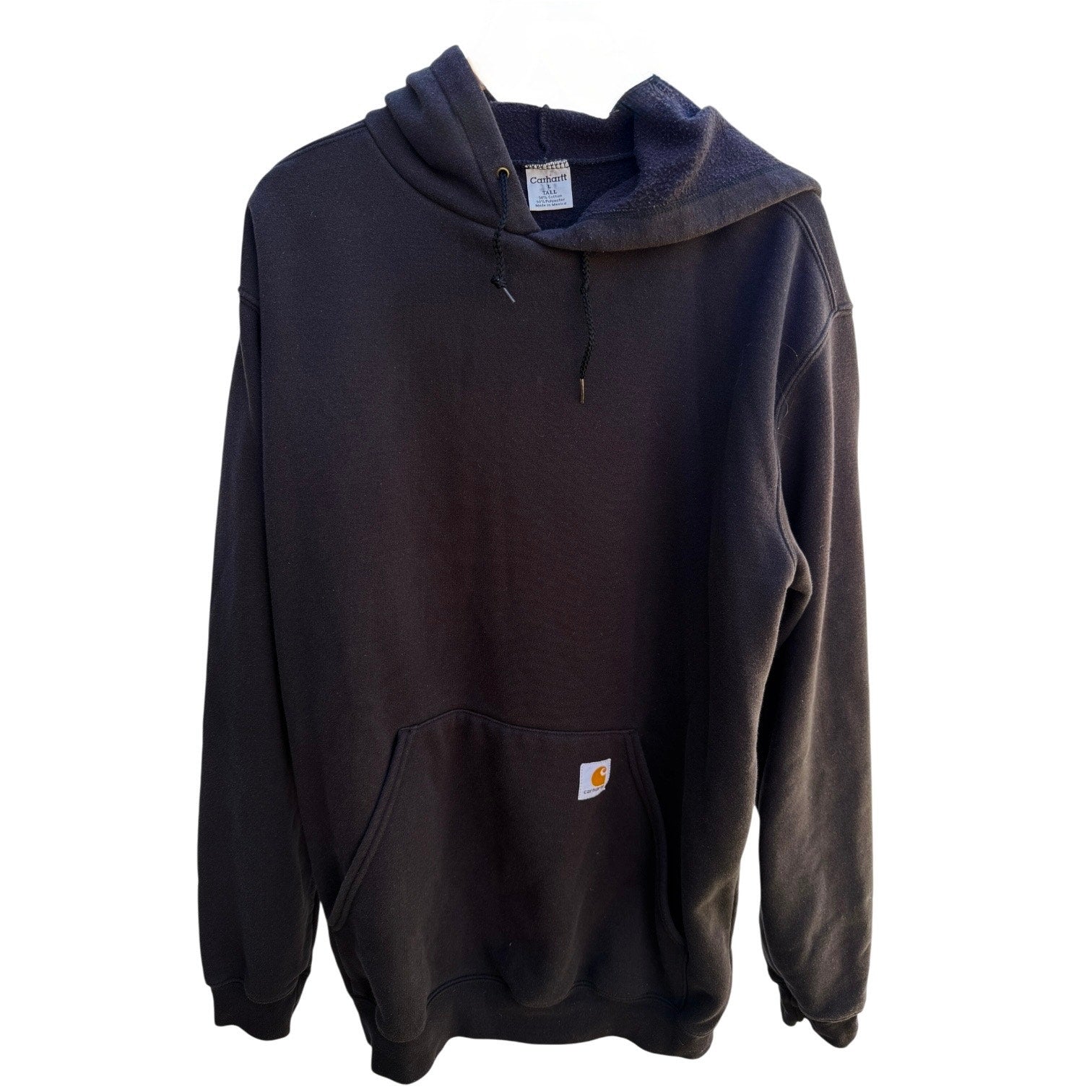 Carhartt Pullover Hoodie Mens Large Tall Black Workwear Sweatshirt