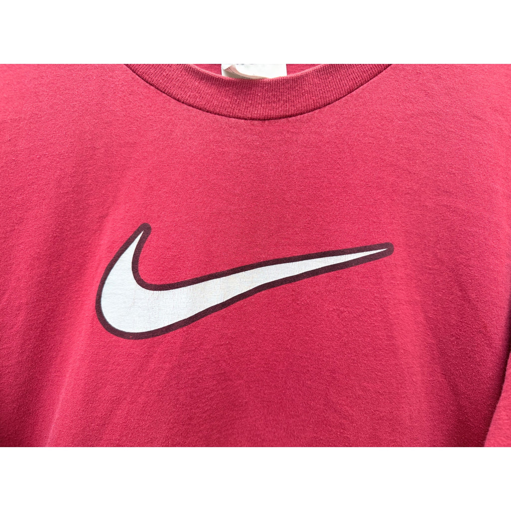Nike Swoosh T Shirt Mens XL Red Big Logo Graphic