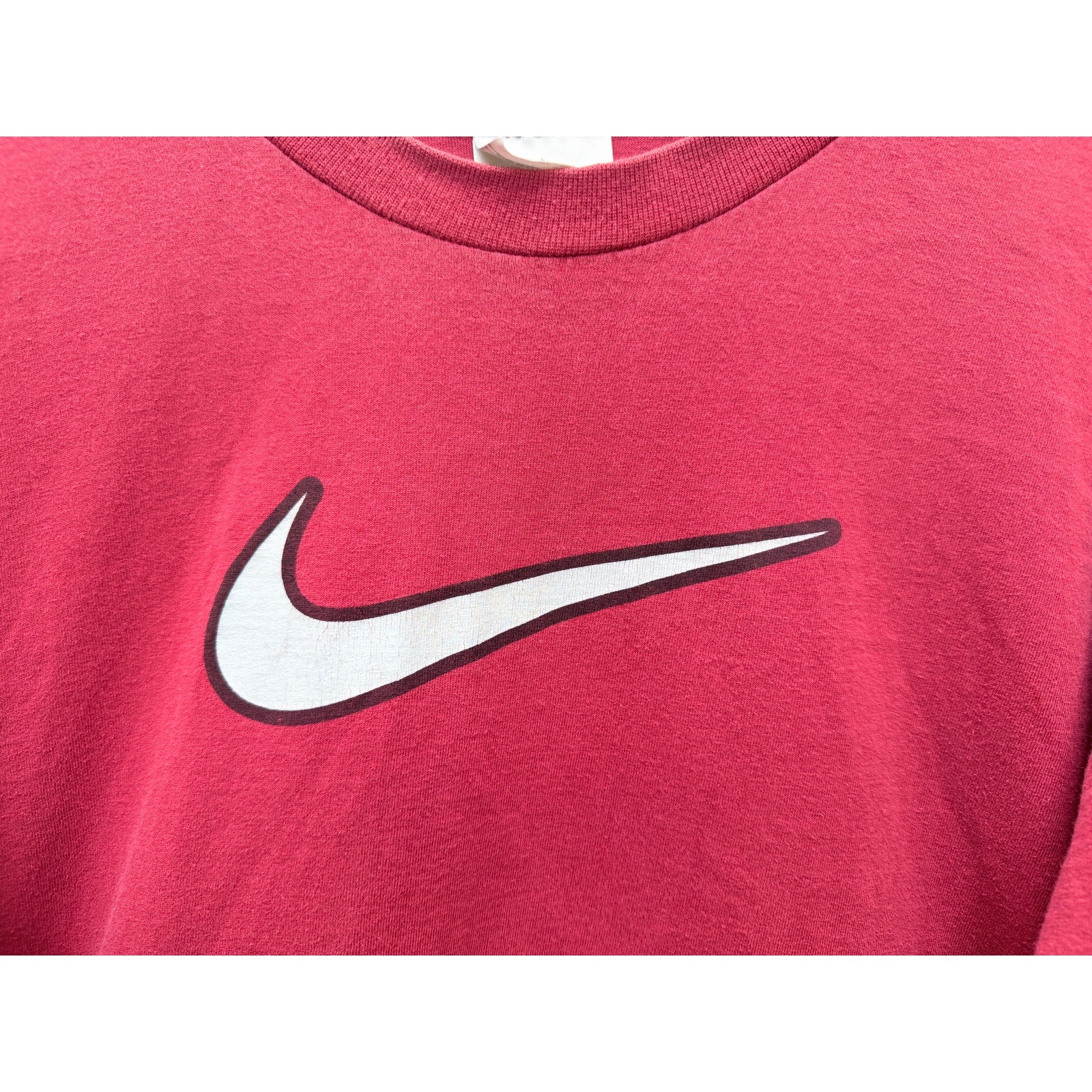 Nike Swoosh T Shirt Mens XL Red Big Logo Graphic