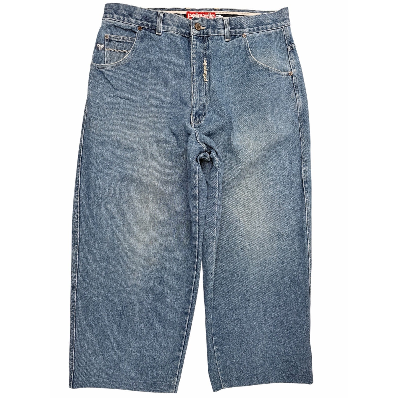 Pelle Pelle Denim Pants Mens 38 Blue Baggy Hip Hop Jean Shorts