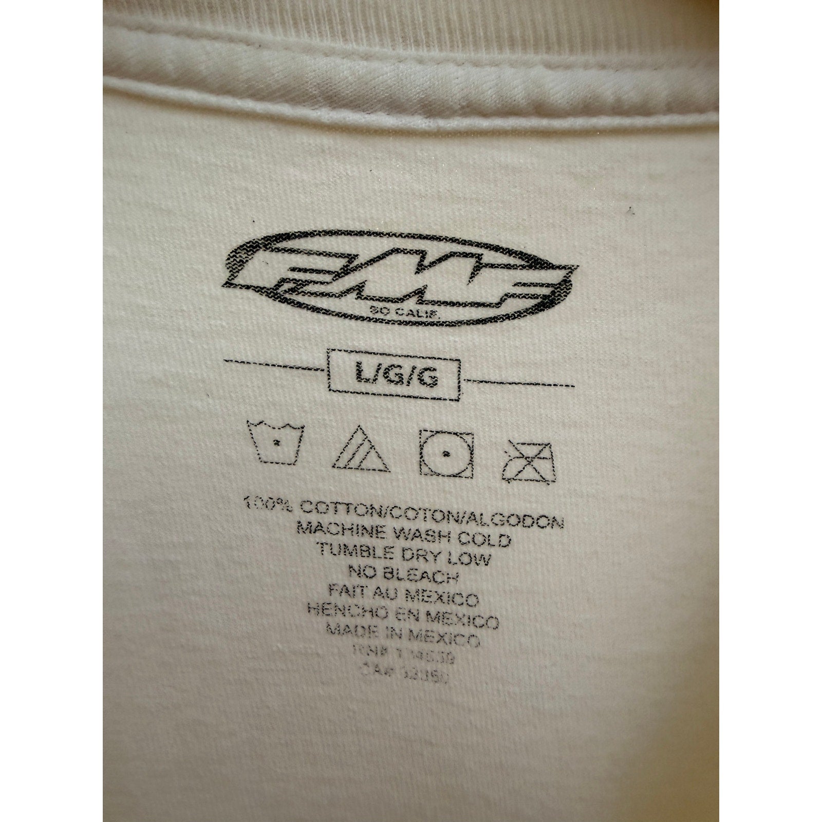 FMF So Cal Graphic T-Shirt Men’s Large Cream 100% Cotton Made in Mexico