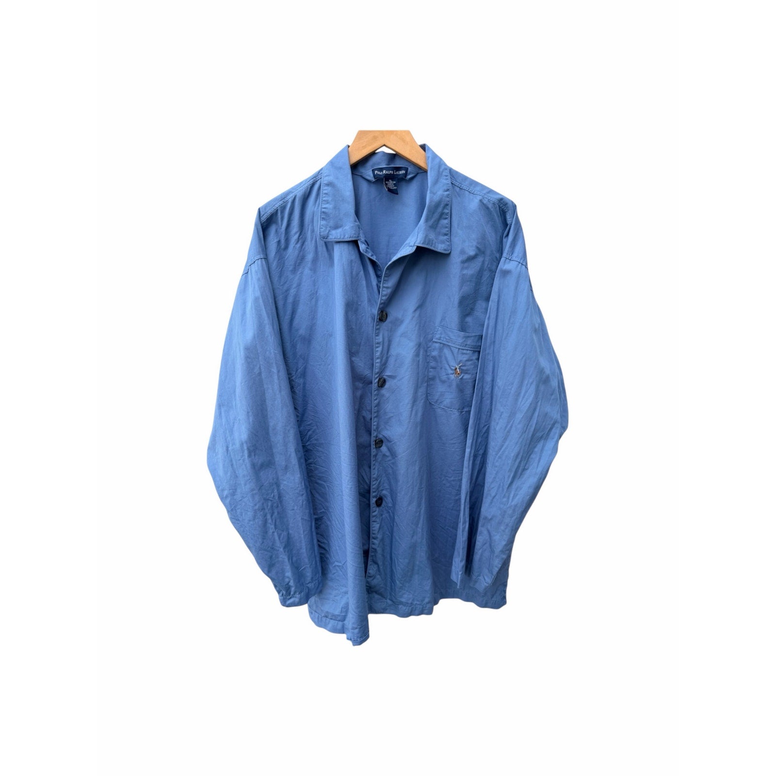 Polo Ralph Lauren Button Down Shirt Mens XL Blue Sleepwear Lounge Cotton