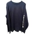 Carhartt Long Sleeve Shirt Mens Large Black Workwear Logo Sleeve Tee Heavyweight