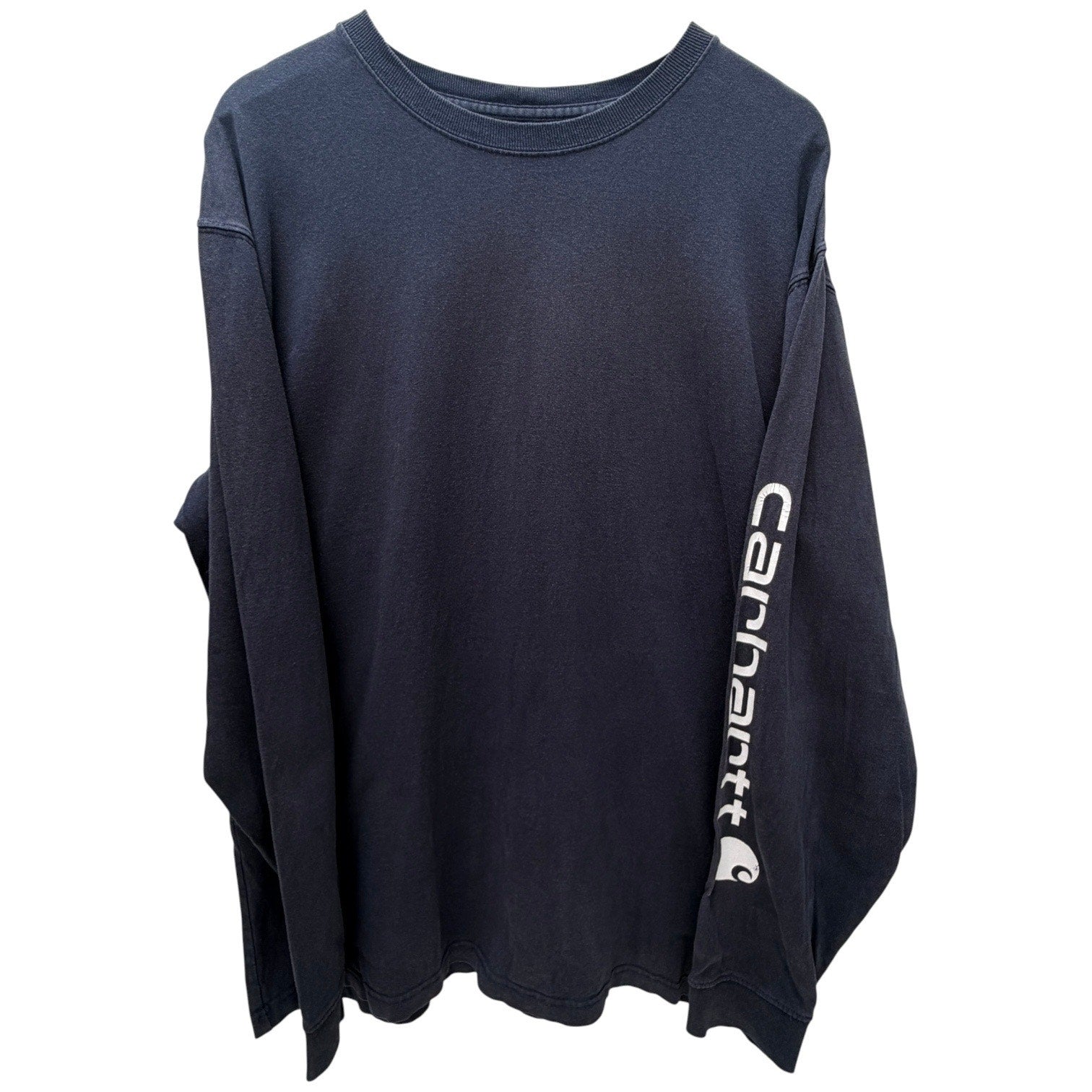 Carhartt Long Sleeve Shirt Mens Large Black Workwear Logo Sleeve Tee Heavyweight