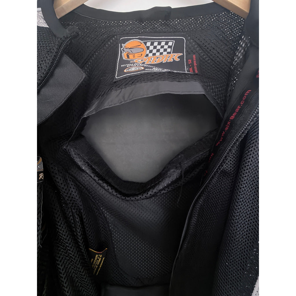 ProStreet Mens 3XL Motorcycle Jacket Black White Mesh CE Armor Riding Coat 52