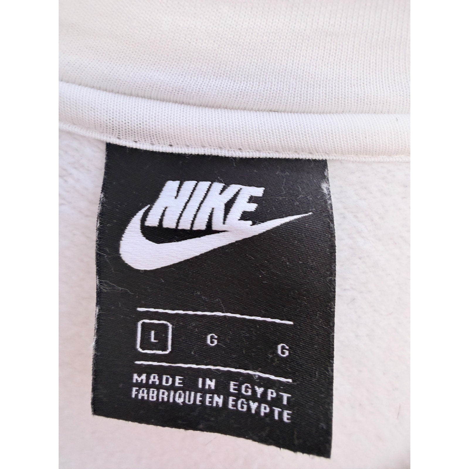 Nike Hoodie Mens Large White Swoosh Graphic Pullover Sweatshirt Athletic additional view 2