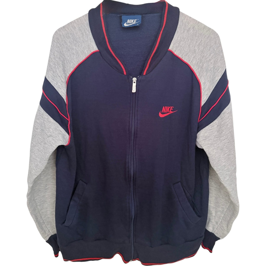 Nike Men's Blue Colorblock Full-Zip Fleece Sweatshirt — front view