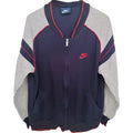 Nike Men's Blue Colorblock Full-Zip Fleece Sweatshirt — front view