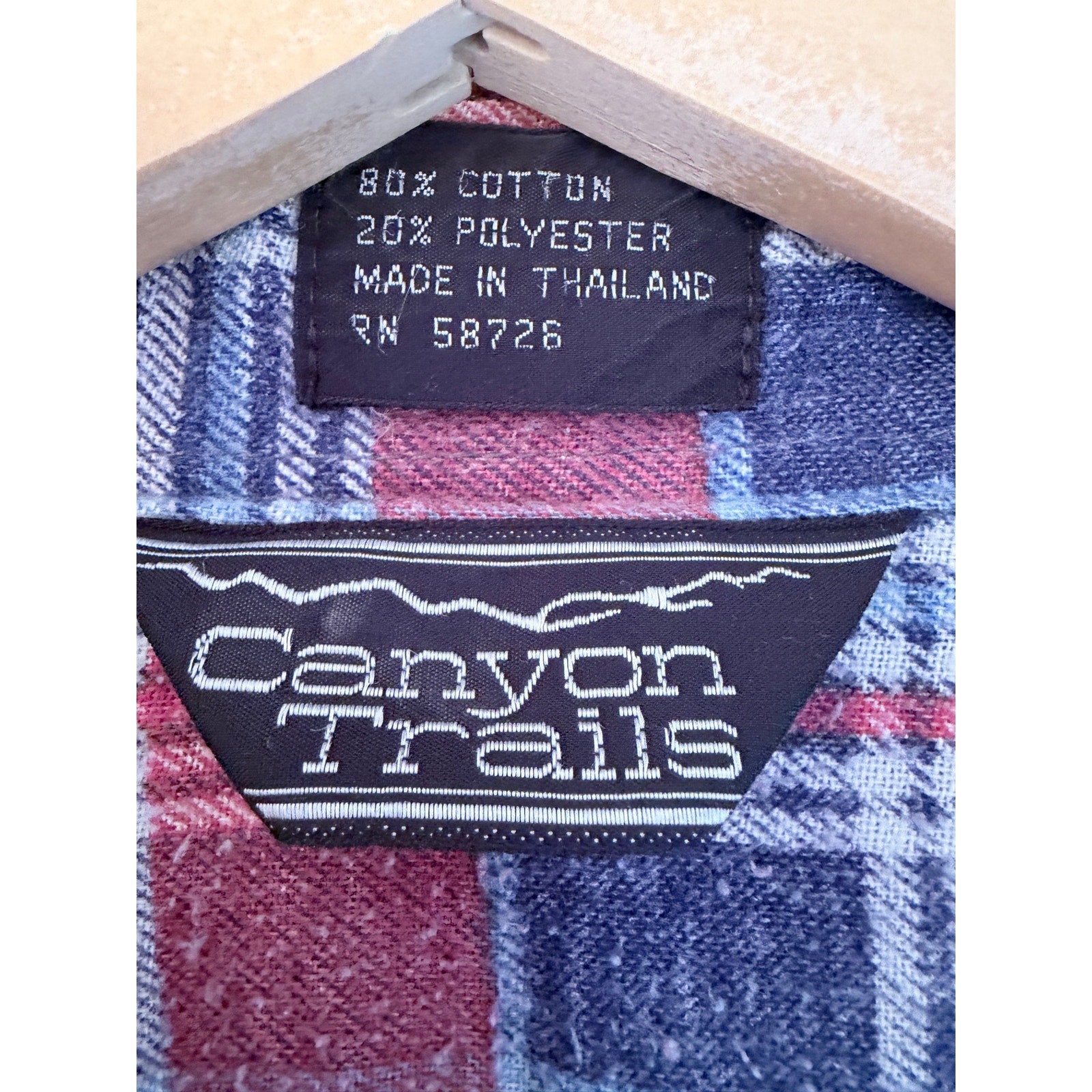 Canyon Trails Flannel Shirt Mens 2XL Red Blue Plaid Western Snap Button