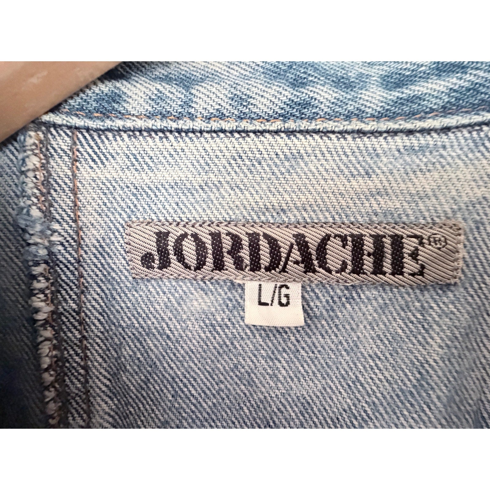 Vintage Jordache Denim Jacket Womens L Blue Acid Wash Batwing Oversized