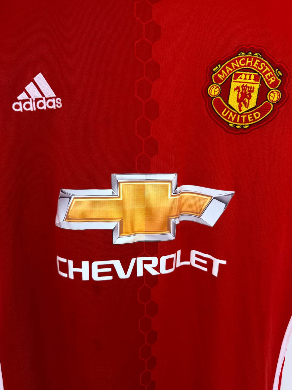adidas Men's Red Manchester United Crewneck Soccer Jersey — view 4