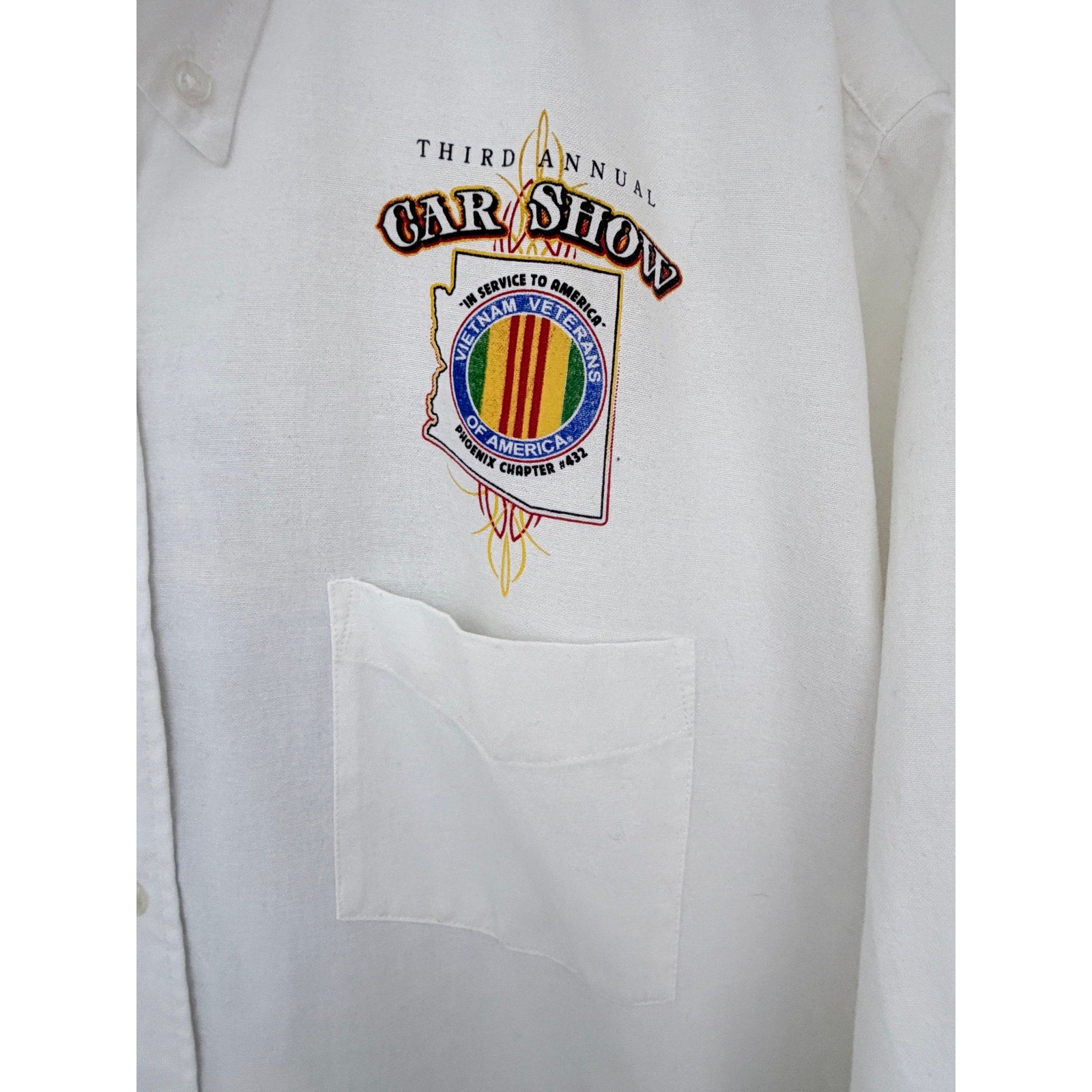 Jerzees Westgate Entertainment District Veteran's Car Show Shirt Mens XXL White