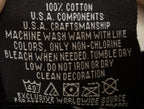 Zion Rootswear Men's Black Bob Marley Kaya Man T-Shirt — fabric content tag