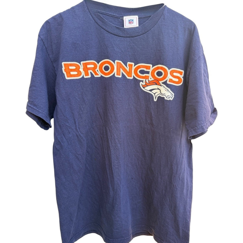 Denver Broncos NFL T Shirt Mens Large Blue Team Logo Football Fan Shirt