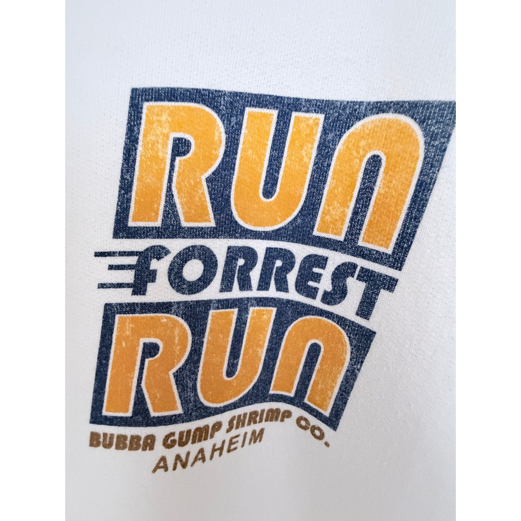 Run Forrest Run Bubba Gump Shrimp Co Hoodie Mens Medium White Full Zip Graphic